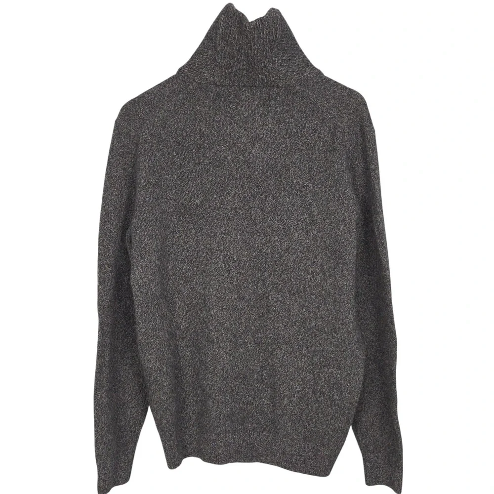 Banana‎ Republic Sweater Mens Large Gray 100% Merino Wool Shawl Collar Pullover